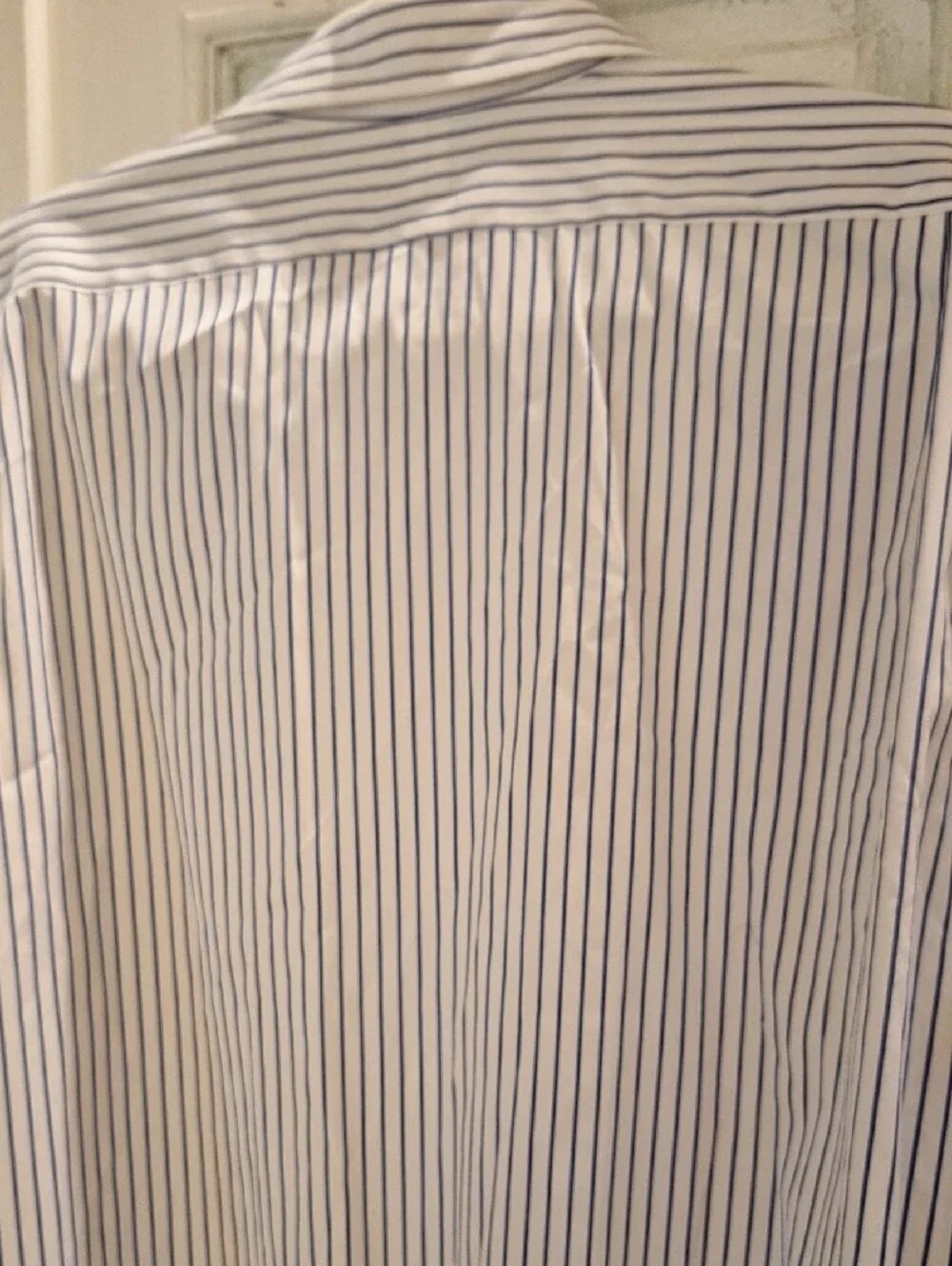 Polo by Ralph Lauren White with Blue Pinstripe Men's Dress Shirt